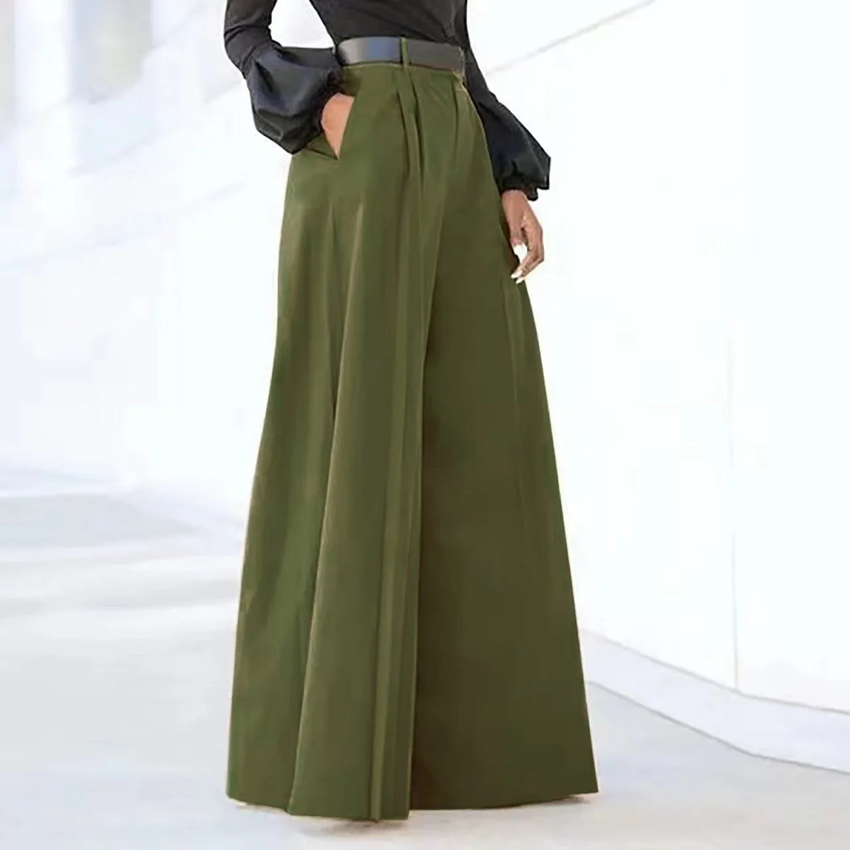 Printed Linen Palazzo Pants - view 6