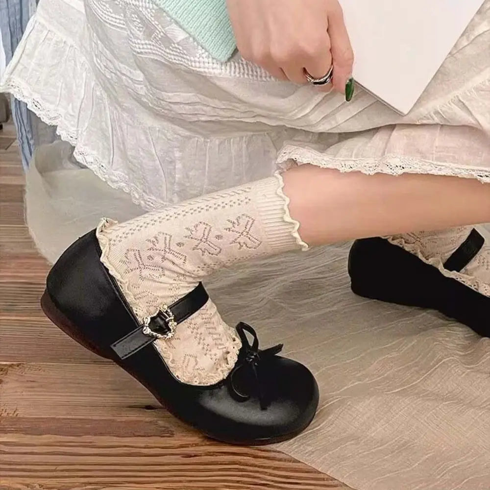 Ruffled Lace Mary Jane Flats - view 4