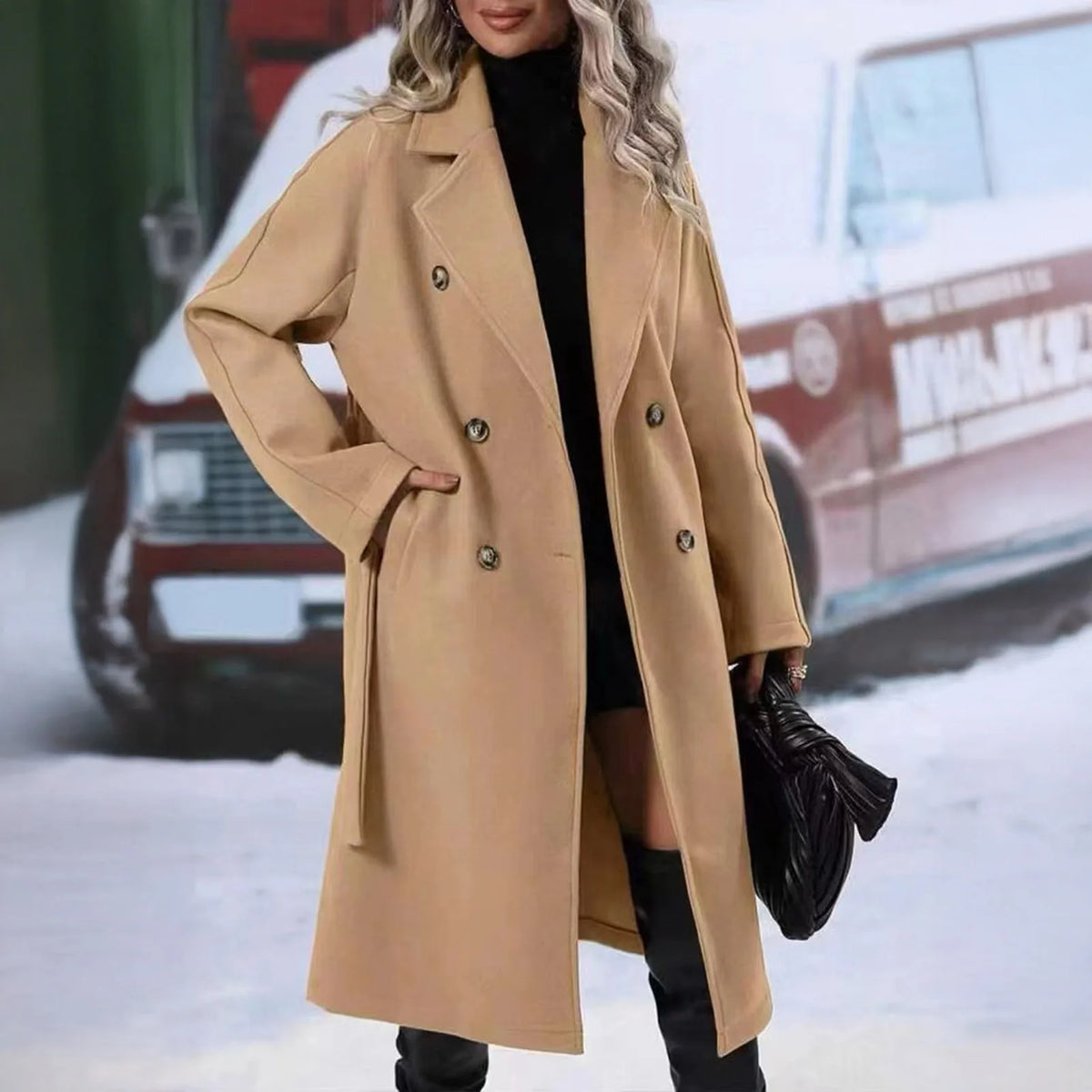Double-Breasted Wool Overcoat - view 4