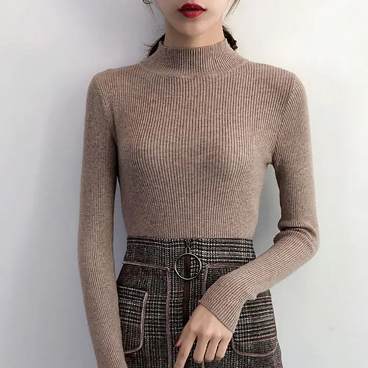 Mock-Neck Basic Knit Sweater - view 7