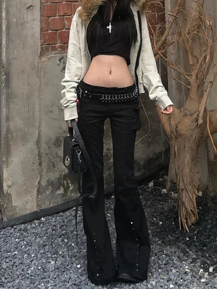 Low-Rise Flare Knit Trousers - view 2