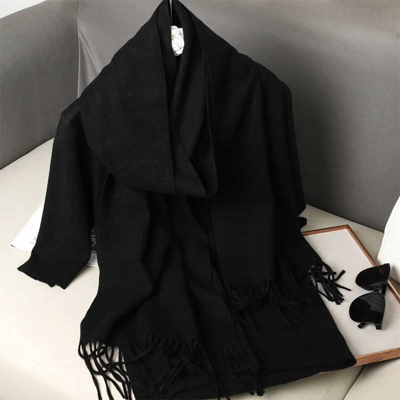 Tasseled Cashmere-Feel Winter Scarf - view 5
