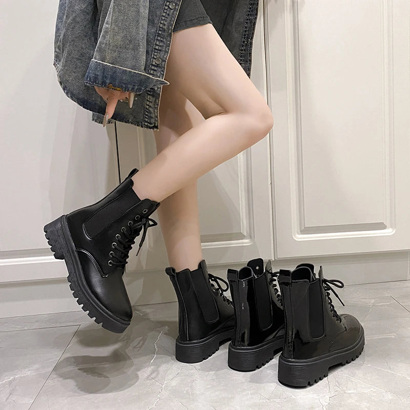 Chunky-Heel Round-Toe Chelsea Boots - view 4