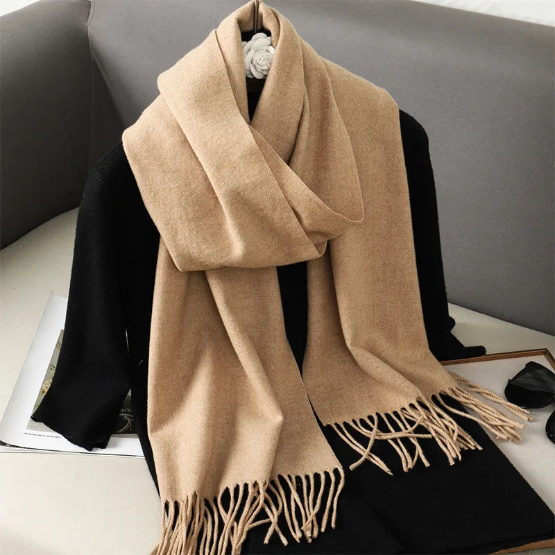 Tasseled Cashmere-Feel Winter Scarf - view 9