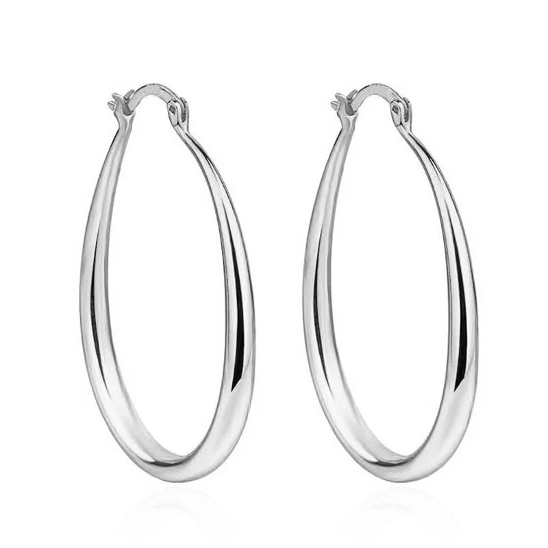Smooth Gold Hoop Earrings - view 7