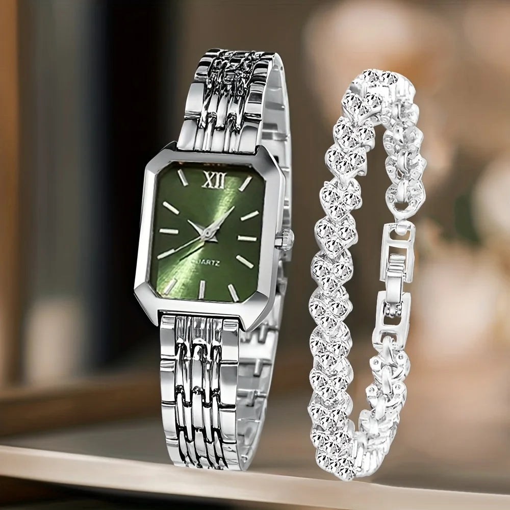 Rhinestone Watch & Bracelet Set - view 9