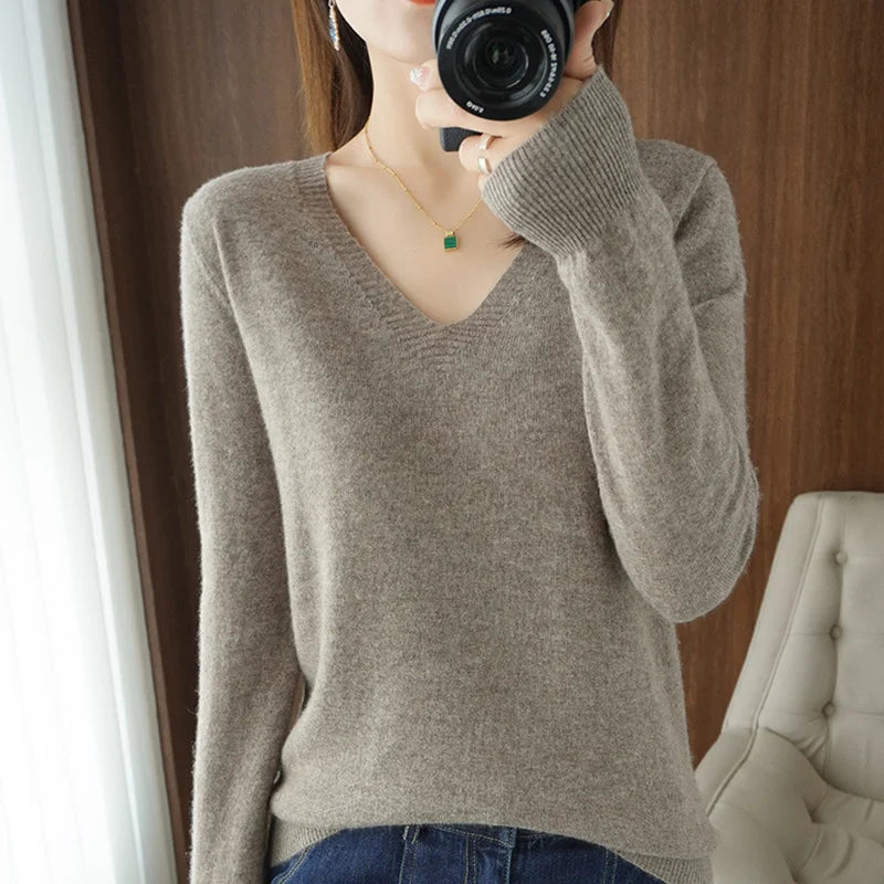 Cashmere-Feel Lace-Neck Hollow Pullover - view 4