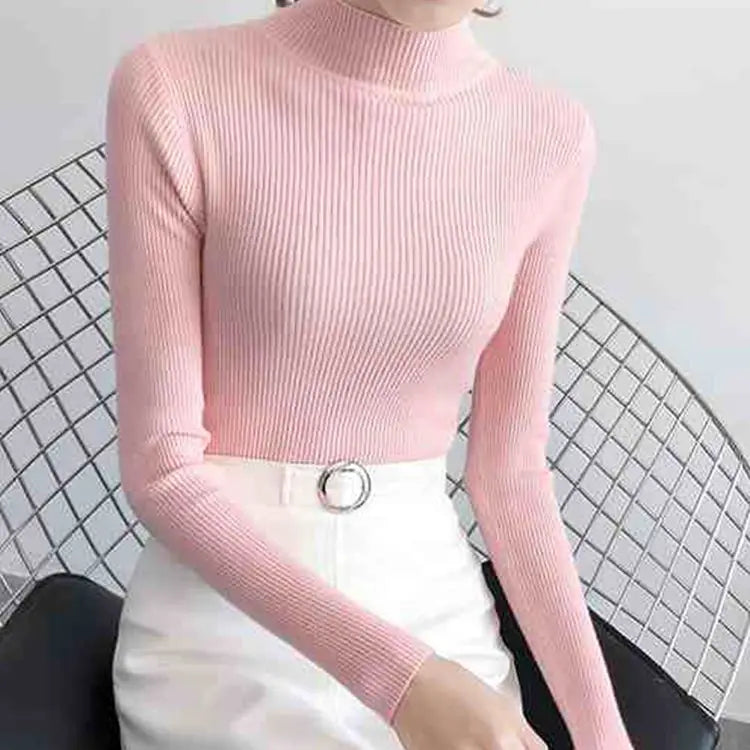 Mock-Neck Basic Knit Sweater - view 8