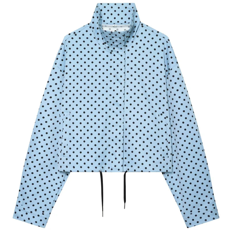 Polka-Dot Zip-Up Bomber Jacket - view 9