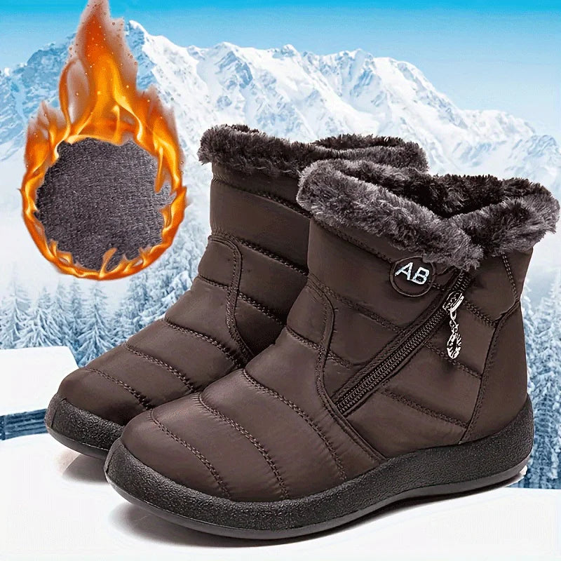 Solid-Color Warm Mid-Calf Boots - view 5