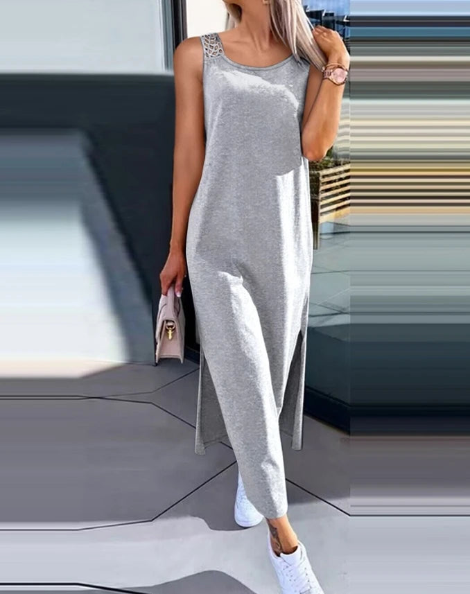 Slit Hollow-Out Sleeveless Dress - view 5