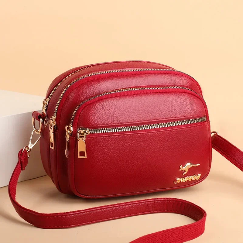 Multi-Pocket Leather Messenger Bag - view 9