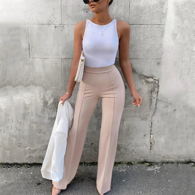 Slim Bell-Bottom Office Trousers - view 6