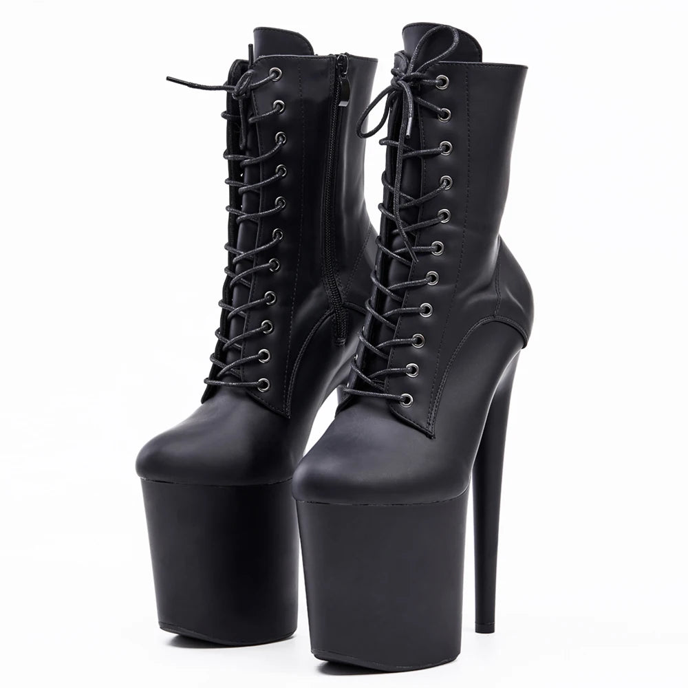 Platform Lace-Up Ankle Boots - view 3