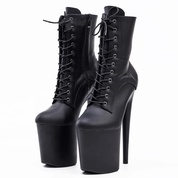 Platform Lace-Up Ankle Boots - view 3