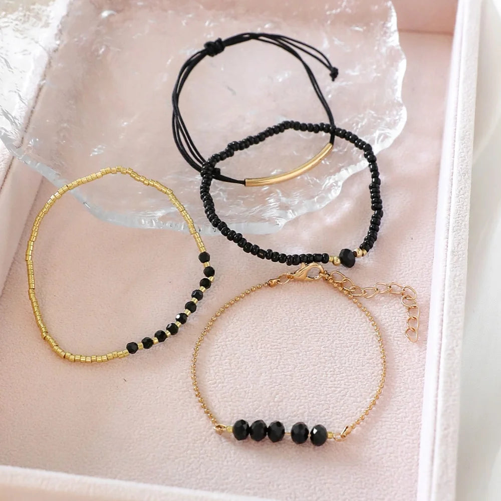 Set of 4 Glass Stone Bracelets - view 5