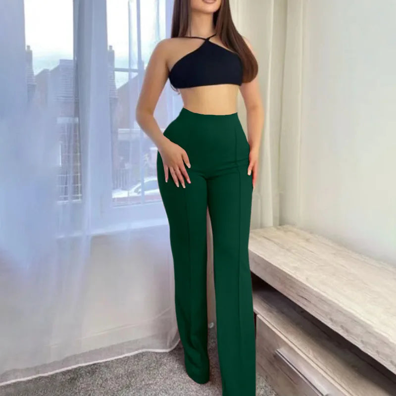 Slim Bell-Bottom Office Trousers - view 3