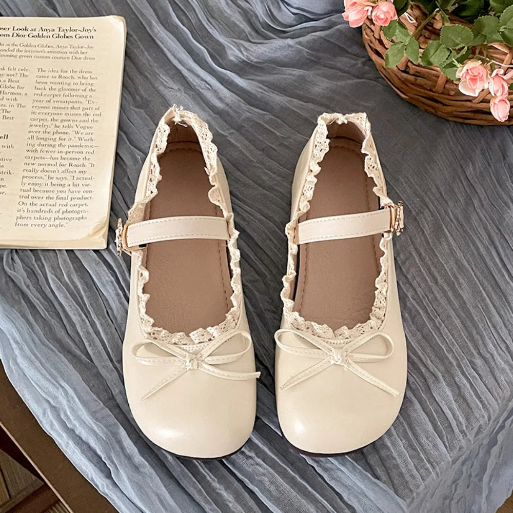 Ruffled Lace Mary Jane Flats - view 7