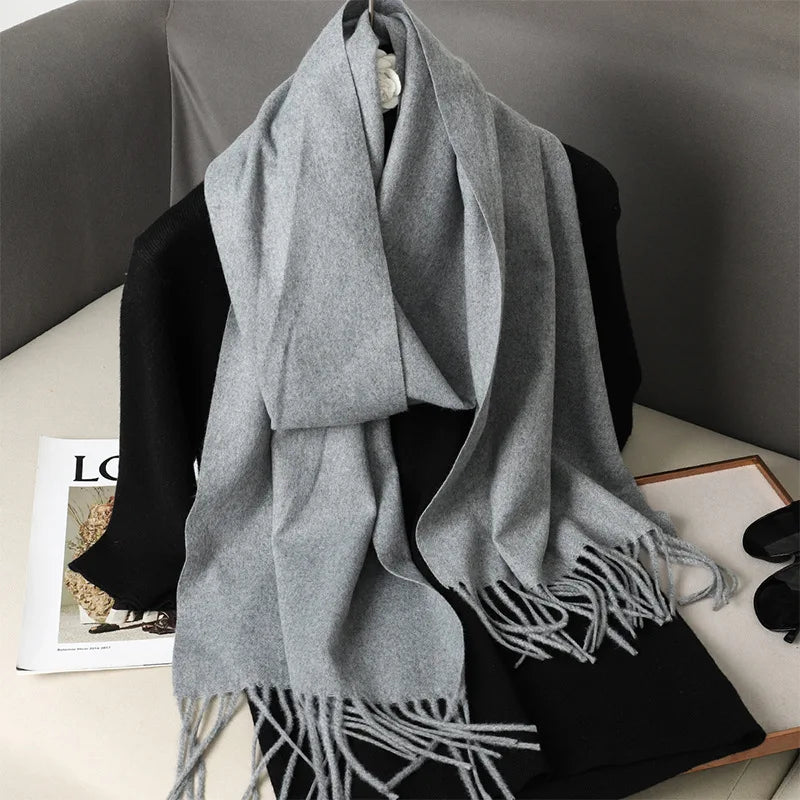 Tasseled Cashmere-Feel Winter Scarf - view 17