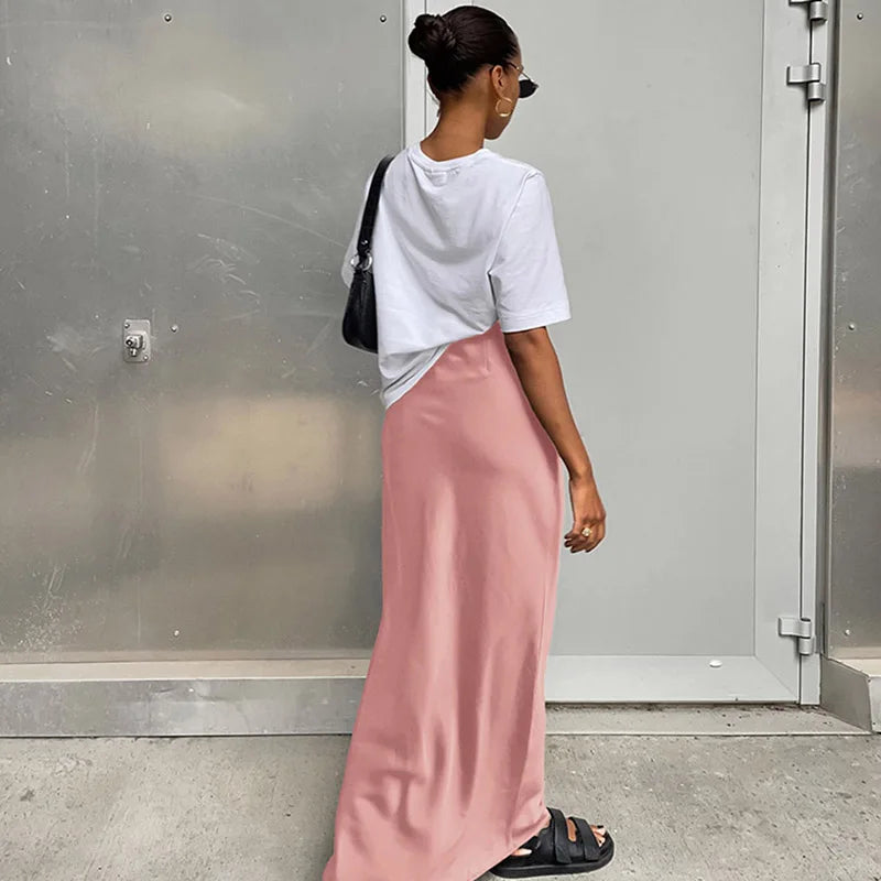 Satin Trumpet Midi Skirt - view 11