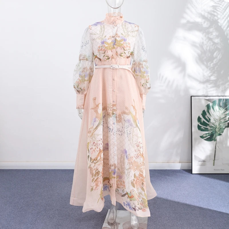 Turtleneck Print Midi Dress - view 7