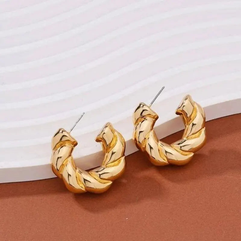 Twisted Crystal Hoop Earrings - view 4