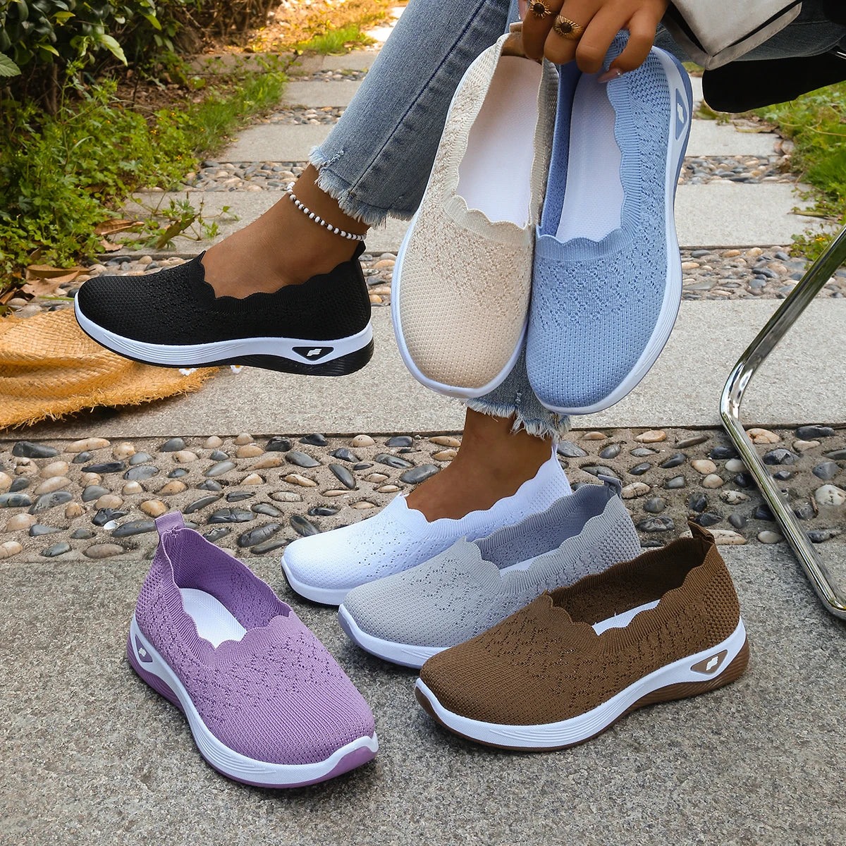 Orthopedic Knit Slip-On Loafers - view 2