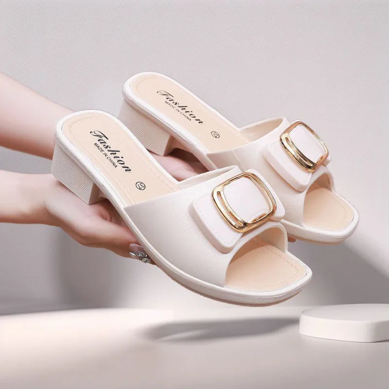 Thick-Sole Slide Flip-Flops