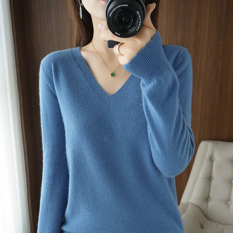 Cashmere-Feel Lace-Neck Hollow Pullover - view 5