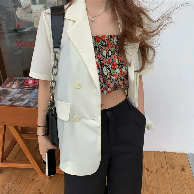 Double-Breasted Cropped Blazer - view 9
