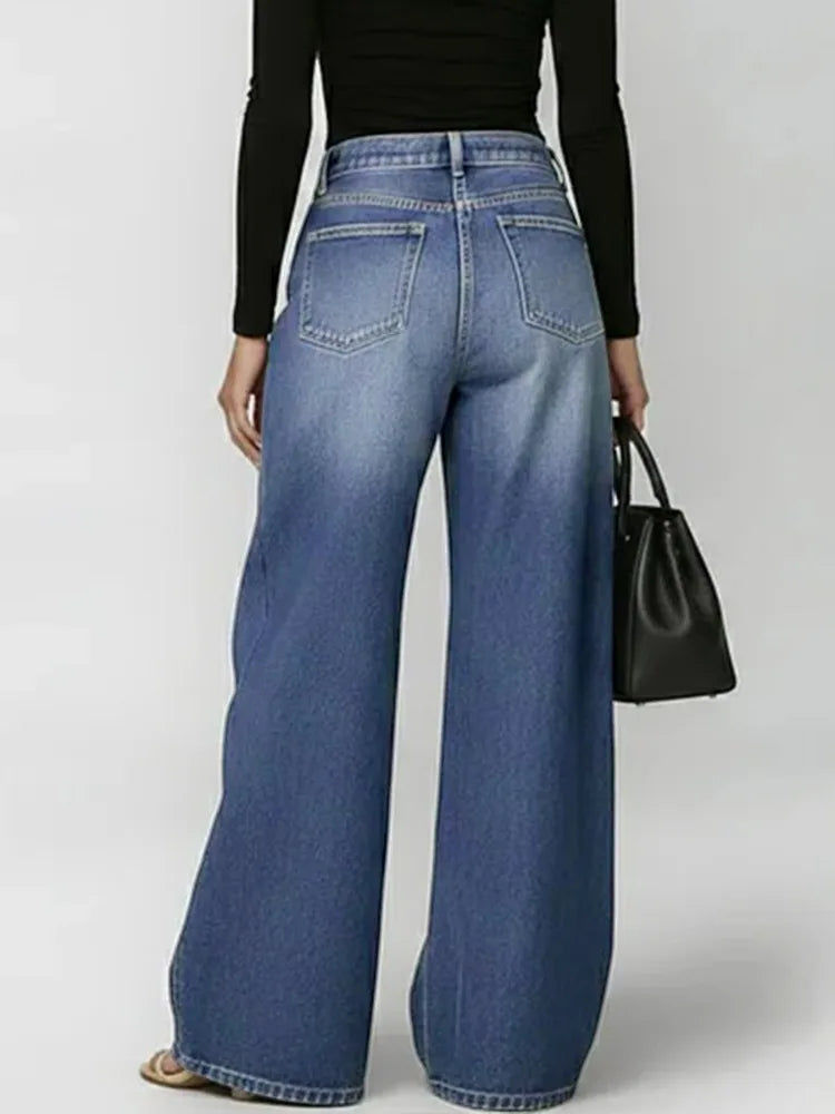 Grommet Wide-Leg Washed Jeans - view 2