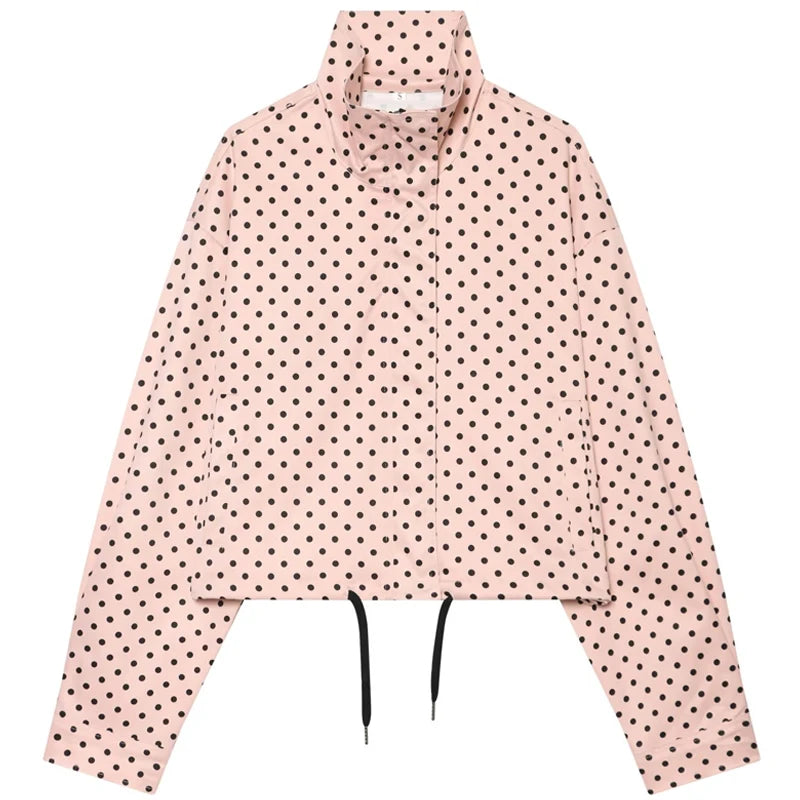 Polka-Dot Zip-Up Bomber Jacket - view 8