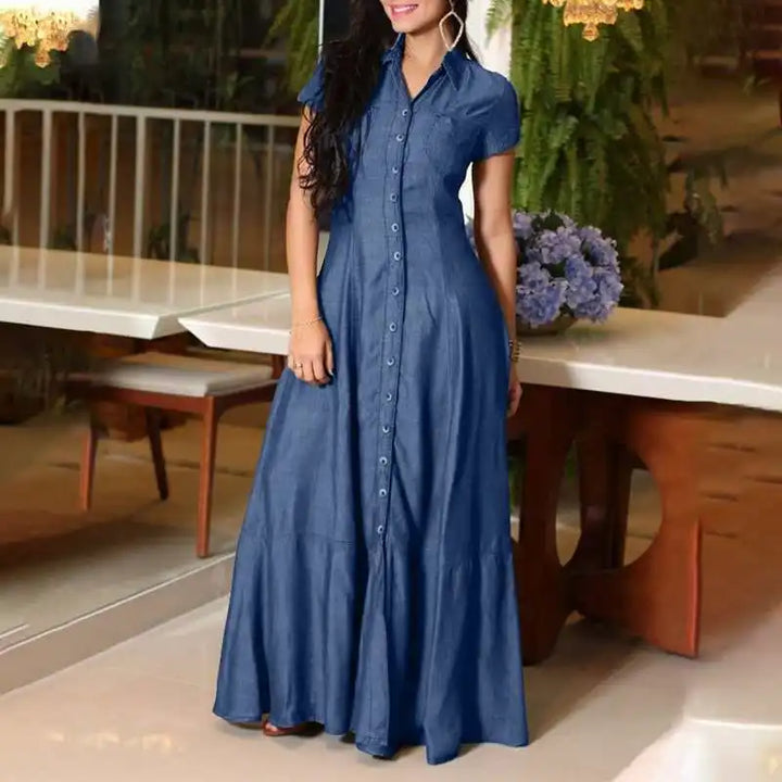 Button-Front Collared Maxi Dress - view 2
