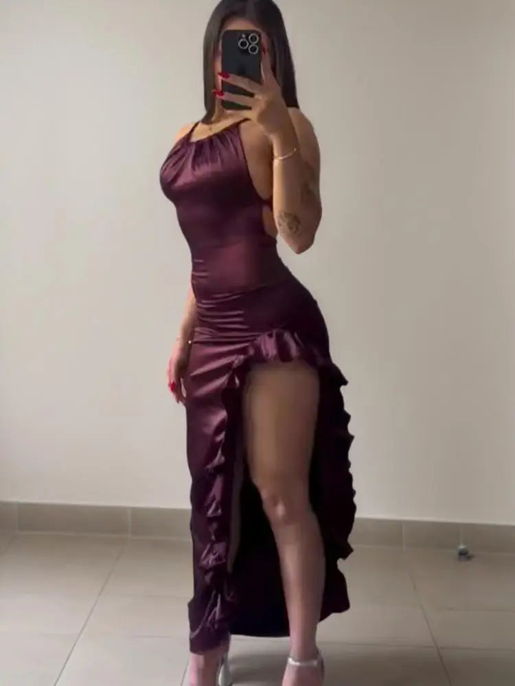 Y2K Halter Slip Dress