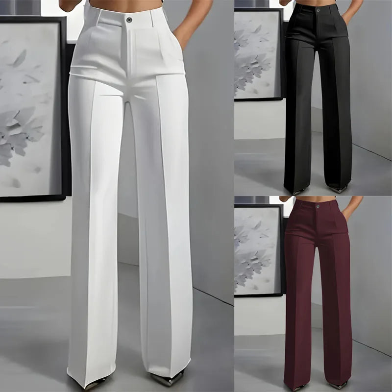 Draped Straight-Cut Suit Trousers
