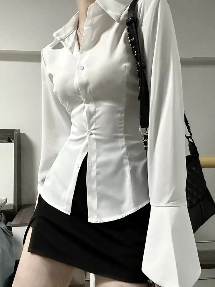 Flared-Sleeve Button Blouse - view 2