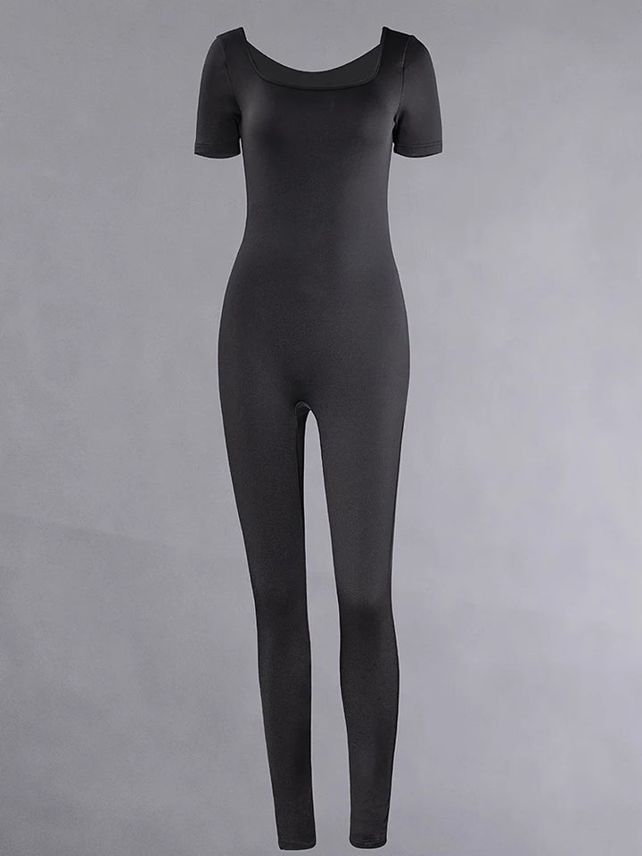 Skinny Bodycon Short-Sleeve Romper - view 2