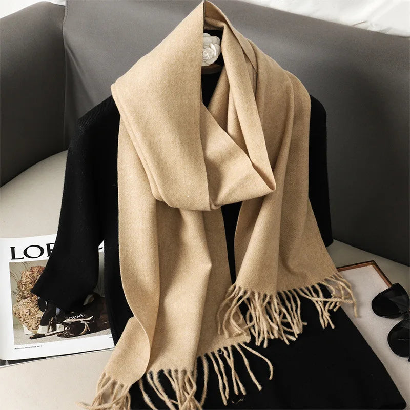 Tasseled Cashmere-Feel Winter Scarf - view 6