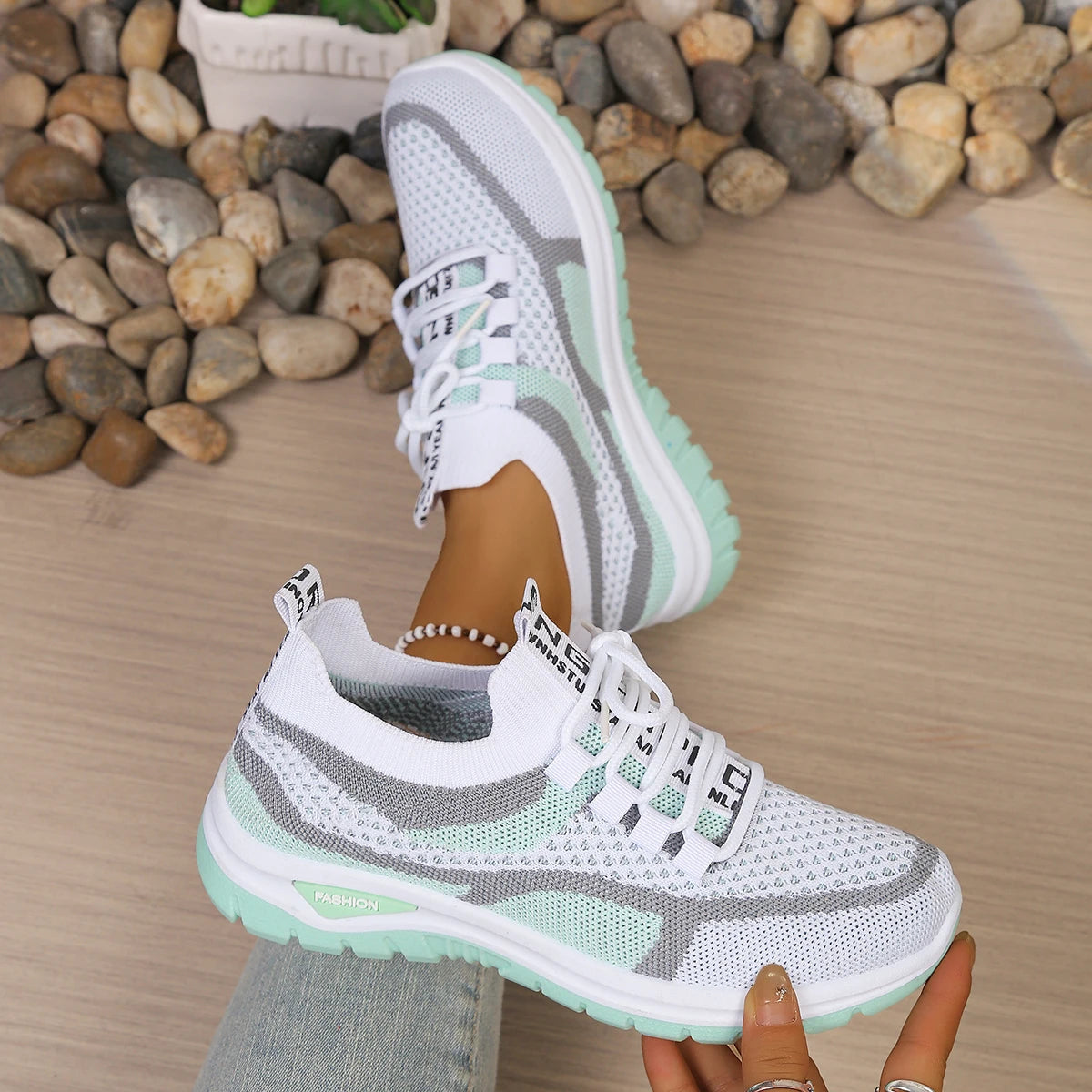 Two-Tone Lace-Up Sneakers - view 5