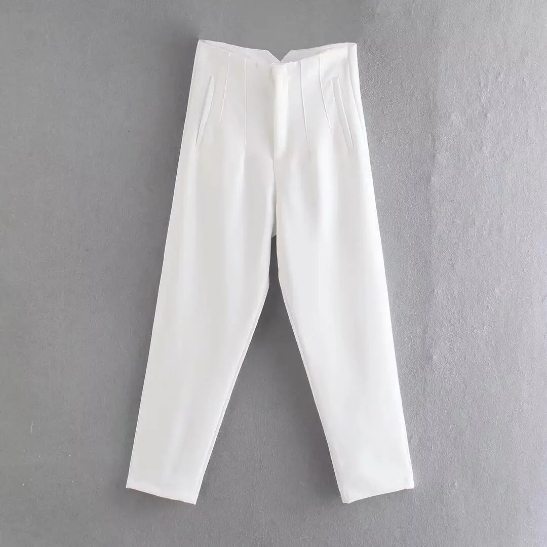 High-Waist Pencil Office Trousers