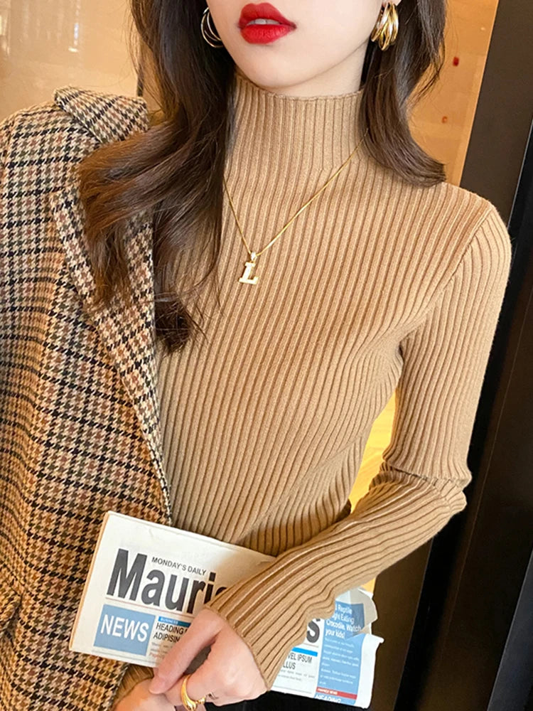 Slim Mock-Neck Knit Sweater - view 10