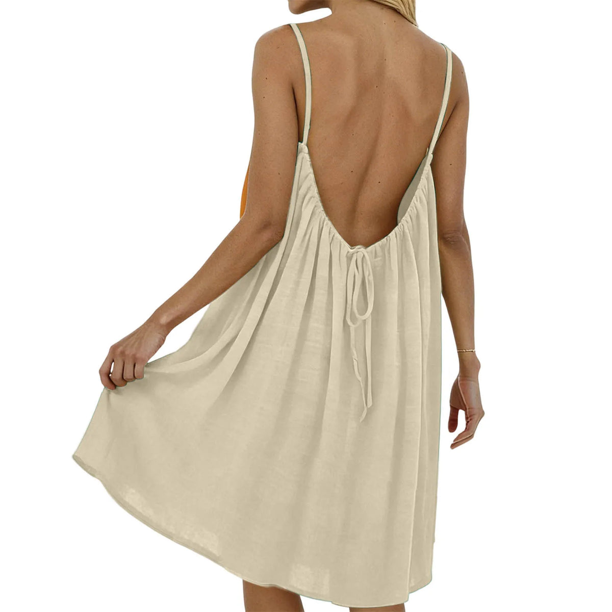 Backless Spaghetti-Strap A-Line Dress - view 6