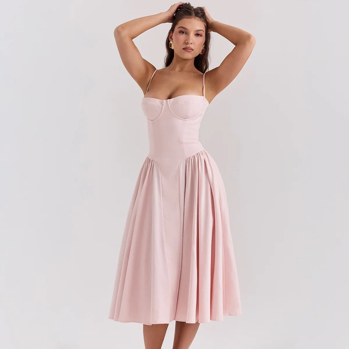 Corset Floral Pleated Sundress - view 11