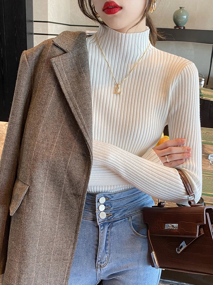 Slim Mock-Neck Knit Sweater - view 9