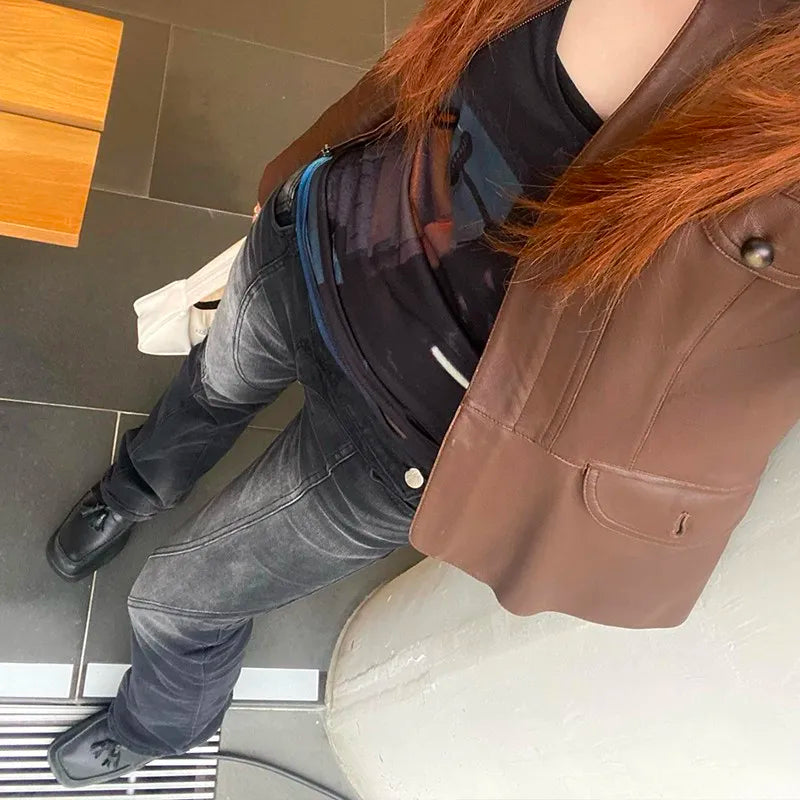 Distressed Low-Waist Flare Jeans - view 4