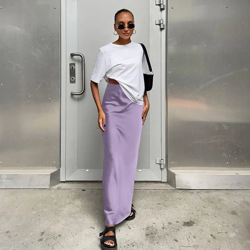 Satin Trumpet Midi Skirt - view 12