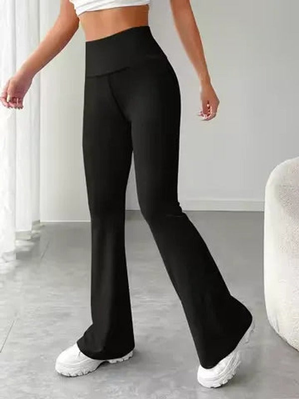 Slim Flared High-Waist Trousers